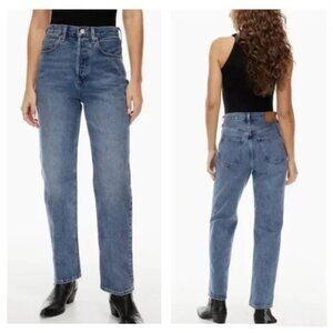 DENIM FORUM Aritzia Joni High Rise Loose Jeans 28.5" Button Fly Cotton Womens 24